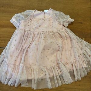 GAP Pink Tulle Dress with Gold Star Accents